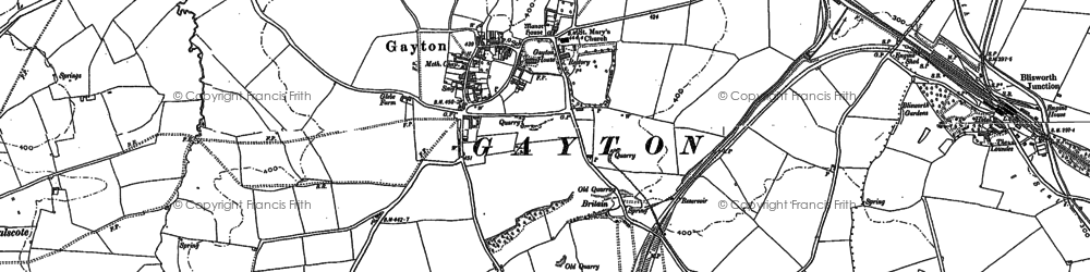 Old map of Gayton in 1883
