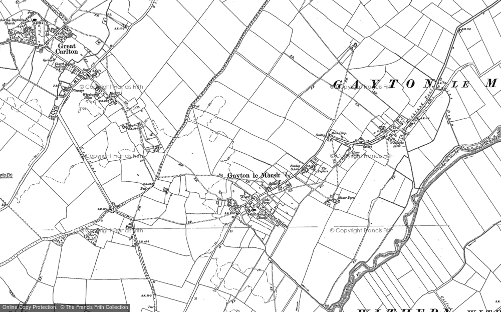 Old Map of Gayton le Marsh, 1887 - 1888 in 1887