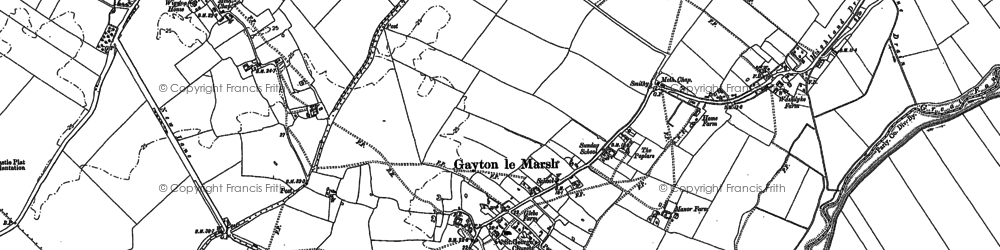 Old map of Gayton le Marsh in 1887