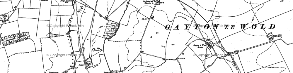 Old map of Gayton le Wold in 1887
