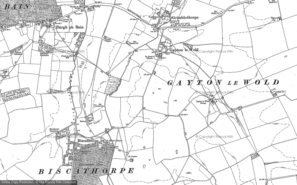 Old Map of Historic Map covering Grims Mound in 1887