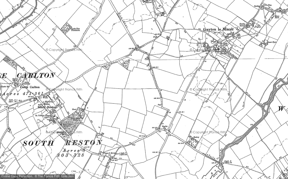 Old Map of Gayton Top, 1887 - 1888 in 1887