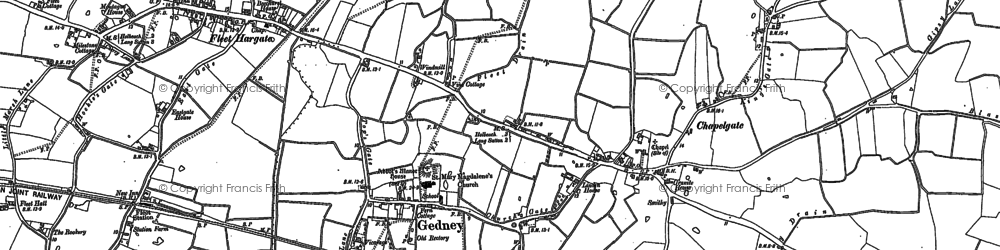 Old map of Gedney in 1887