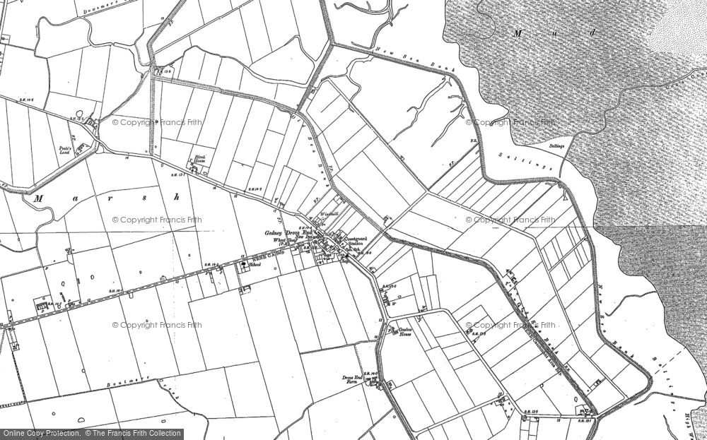 Old Map of Gedney Drove End, 1887 - 1903 in 1887