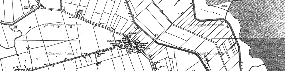 Old map of Gedney Drove End in 1887