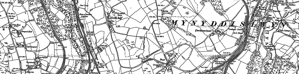 Old map of Gelli-hâf in 1916