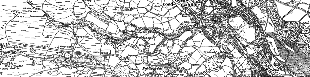 Old map of Gellideg in 1884