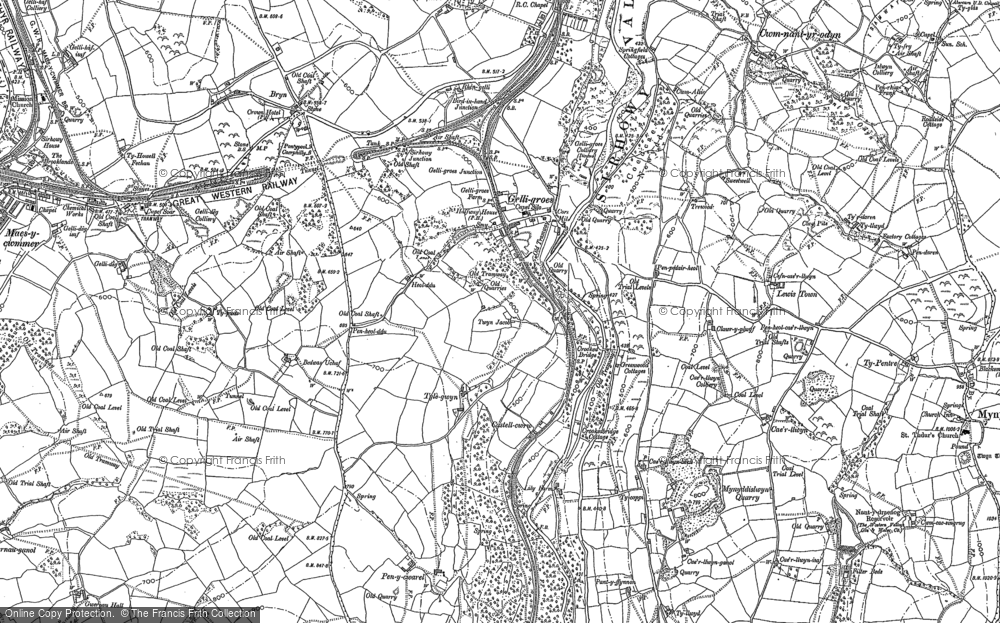 Old Map of Gelligroes, 1899 - 1916 in 1899