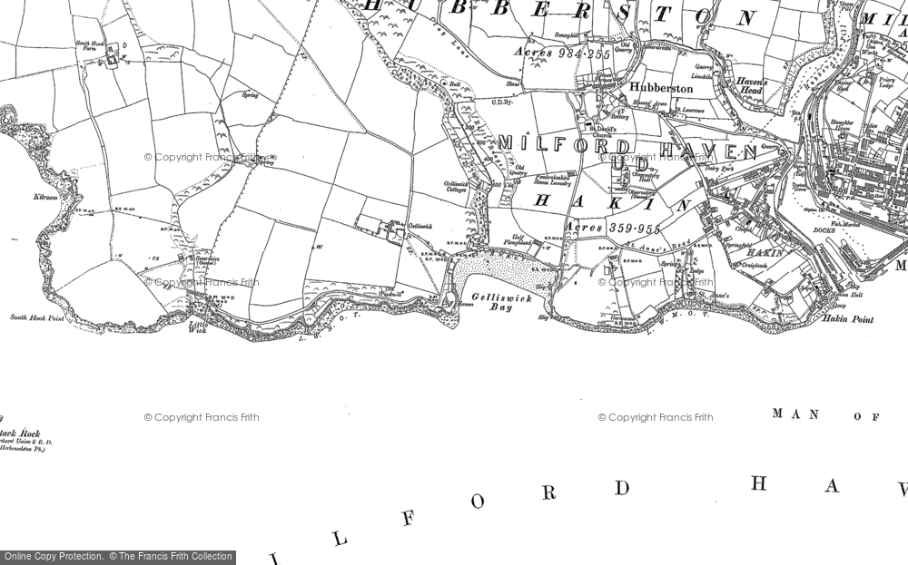 Old Map of Gelliswick, 1906 - 1948 in 1906