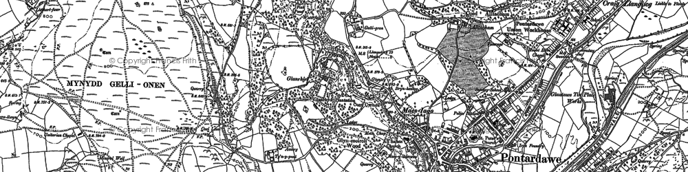 Old map of Gellygron in 1897