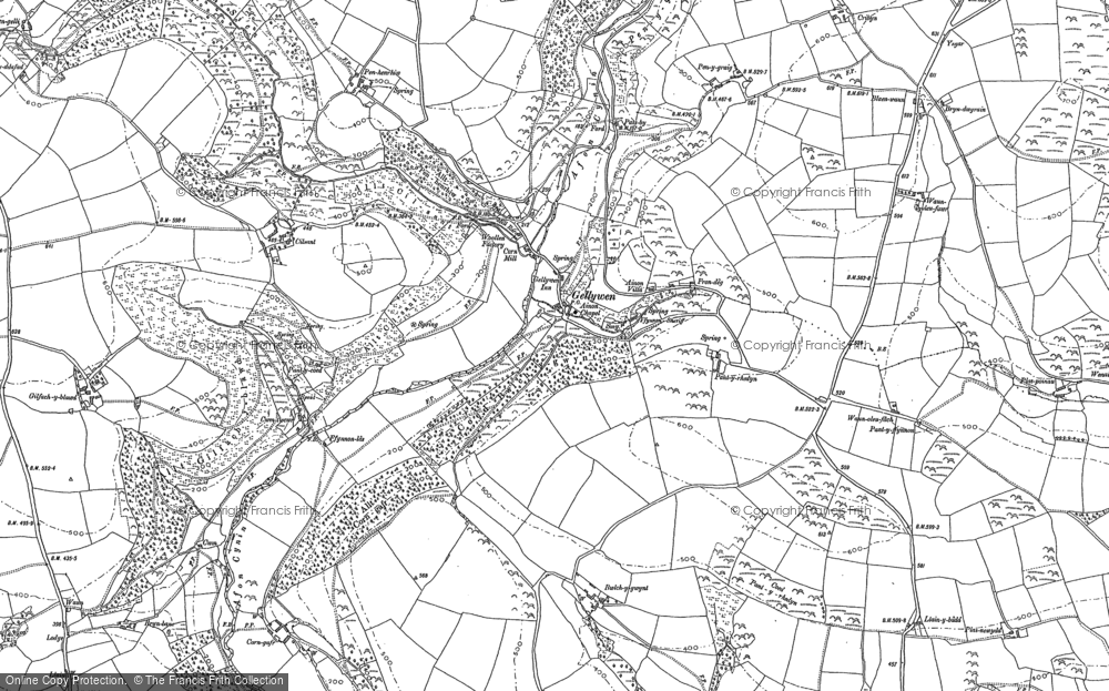 Old Map of Gellywen, 1887 - 1888 in 1887