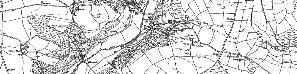 Old map of Llanwinio in 1887