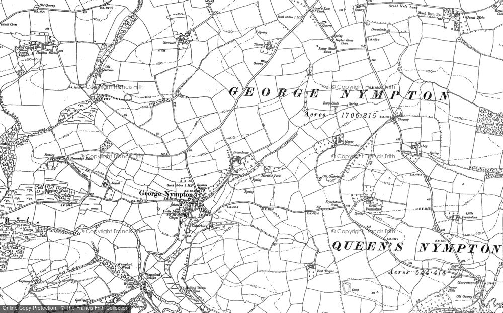 Old Map of George Nympton, 1886 - 1888 in 1886