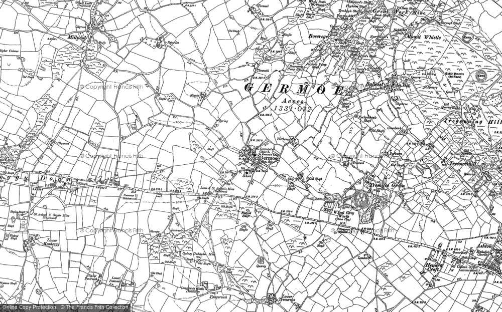 Old Map of Historic Map covering Millpool in 1907