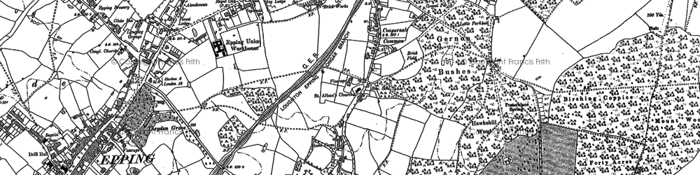 Old map of Coopersale Common in 1895