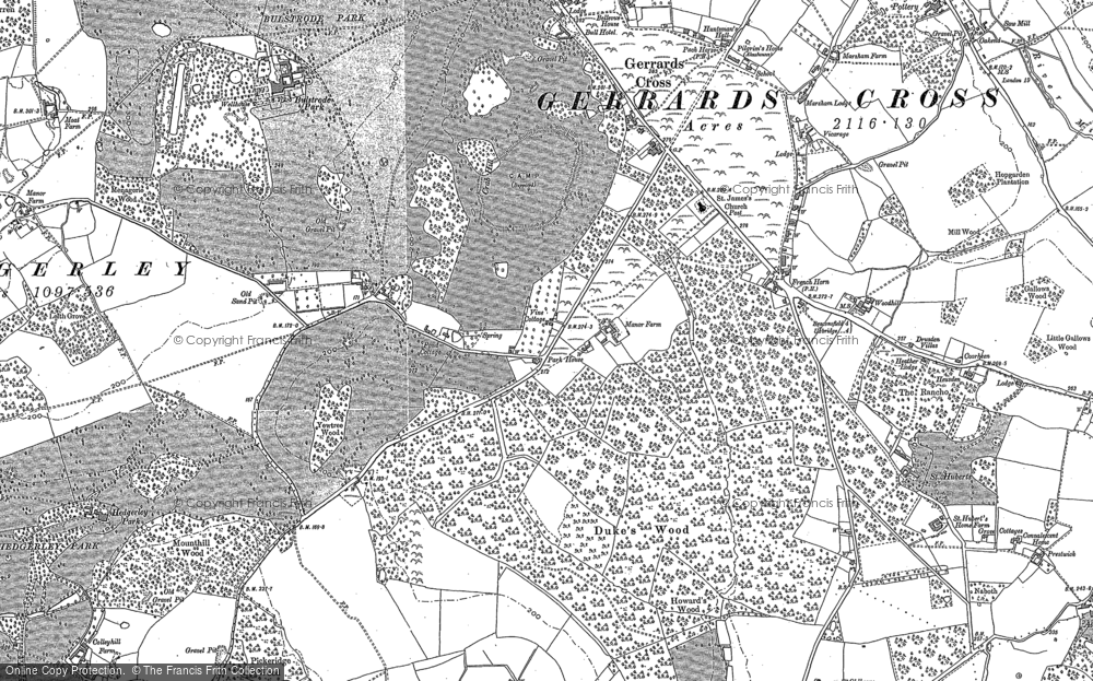 Old Map of Historic Map covering Tatling End in 1897