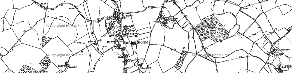 Old map of Gestingthorpe in 1896