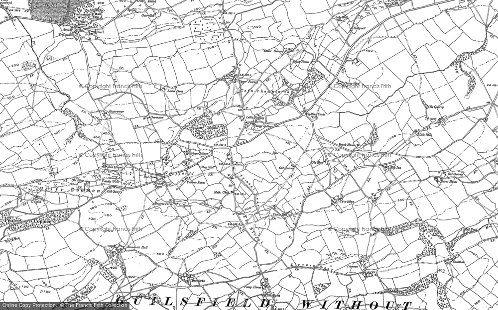 Old Map of Historic Map covering Y Gaer in 1884