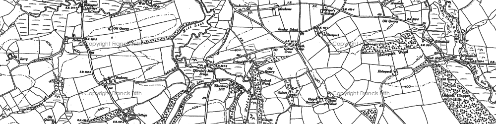 Old map of Gidcott in 1884