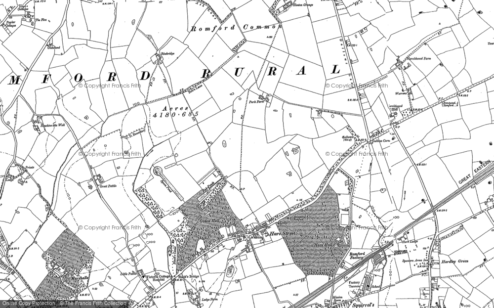 Old Map of Gidea Park, 1895 in 1895