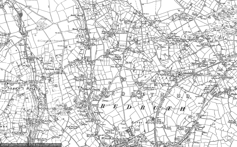 Old Map of Gilbert's Coombe, 1878 - 1906 in 1878