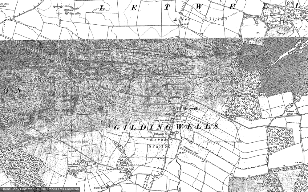 Old Map of Gildingwells, 1897 in 1897