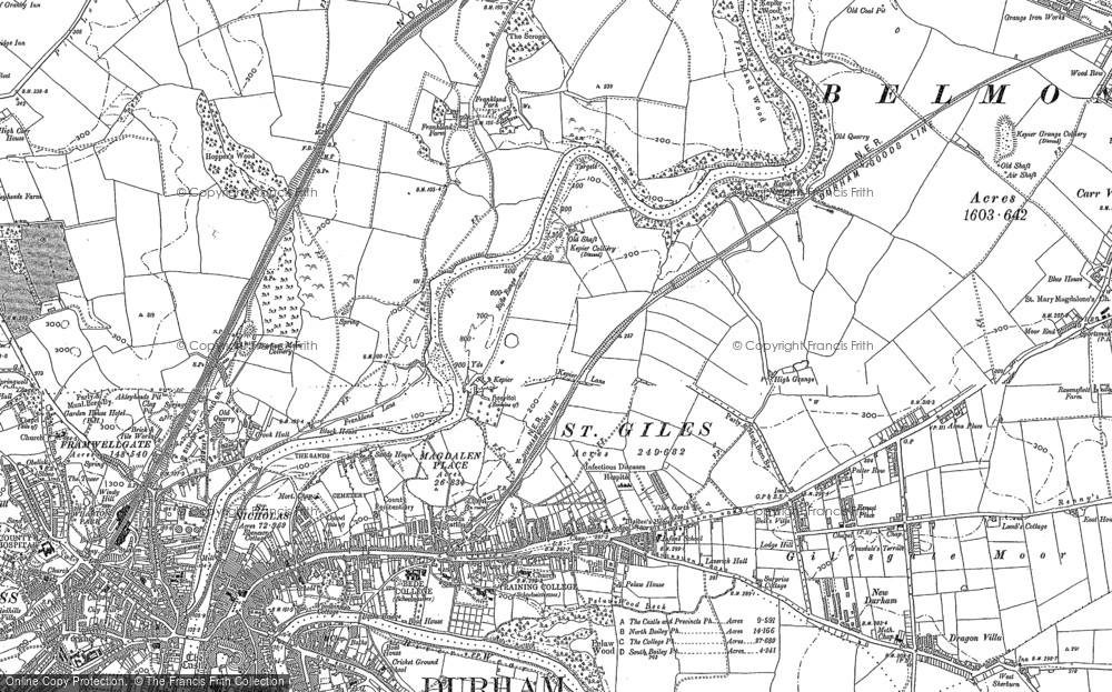 Old Map of Gilesgate, 1895 in 1895