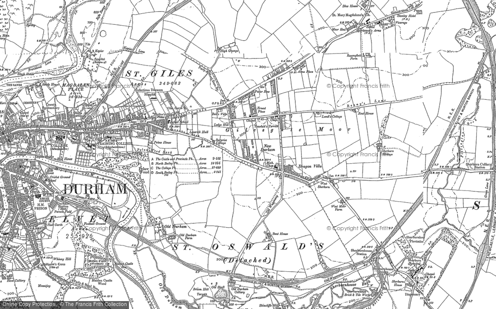Old Map of Gilesgate Moor, 1895 - 1896 in 1895