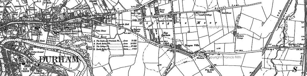 Old map of Gilesgate Moor in 1895