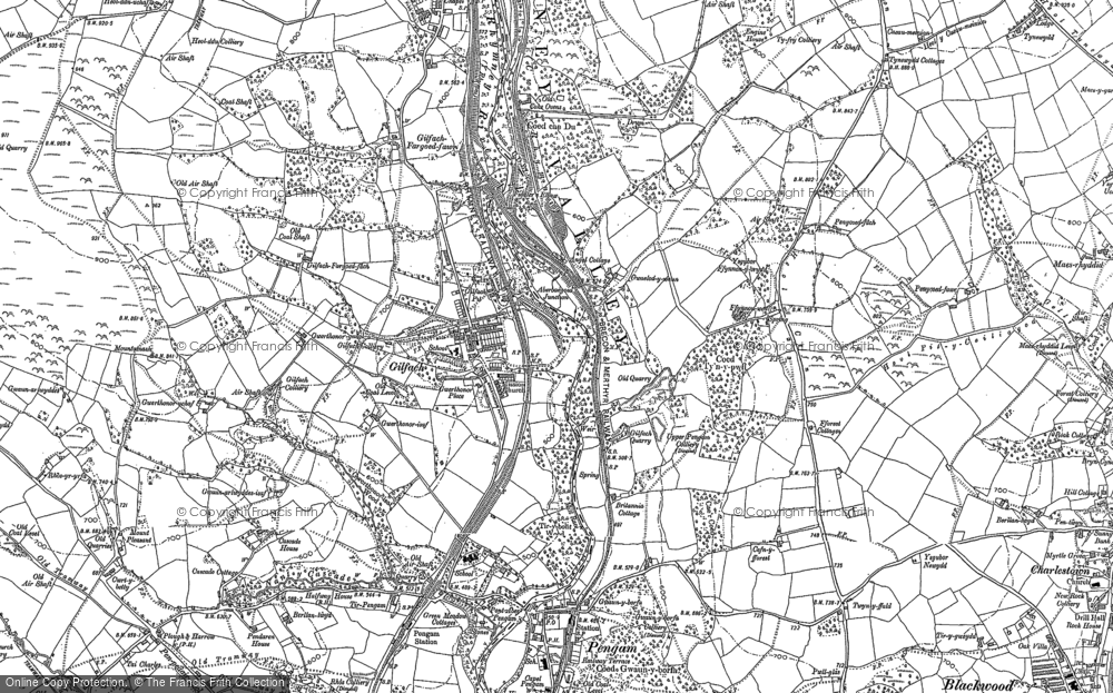 Old Map of Gilfach, 1916 in 1916
