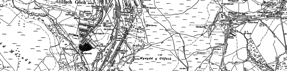 Old map of Mynydd Pen-y-graig in 1897