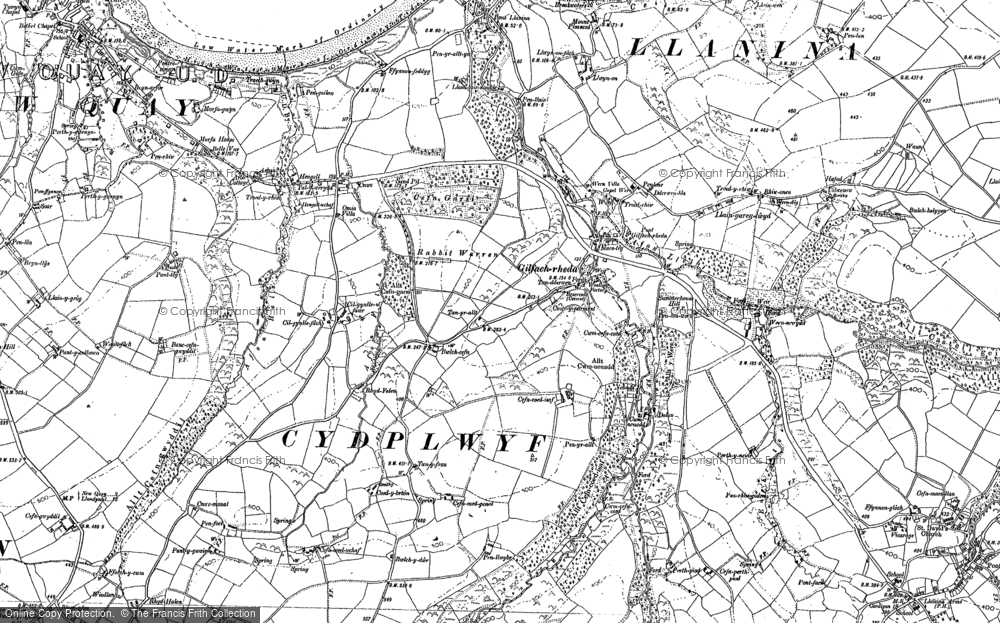 Old Map of Historic Map covering Gilfachrheda in 1904