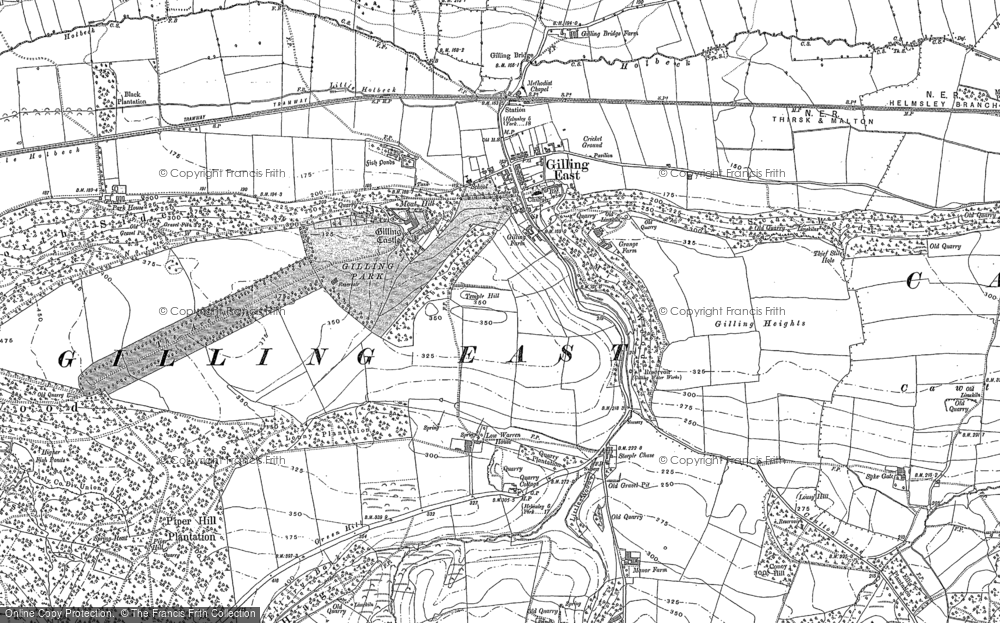 Old Map of Gilling East, 1889 in 1889