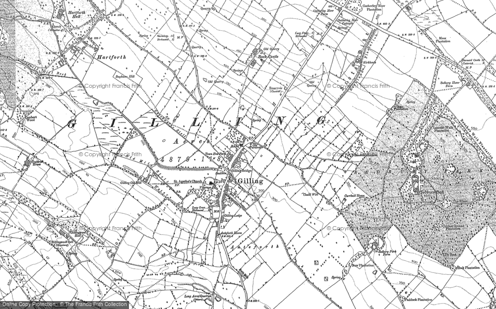 Old Map of Gilling West, 1892 in 1892