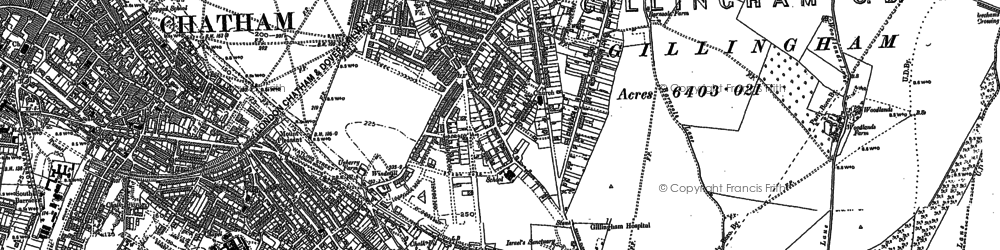 Old map of Gillingham in 1896