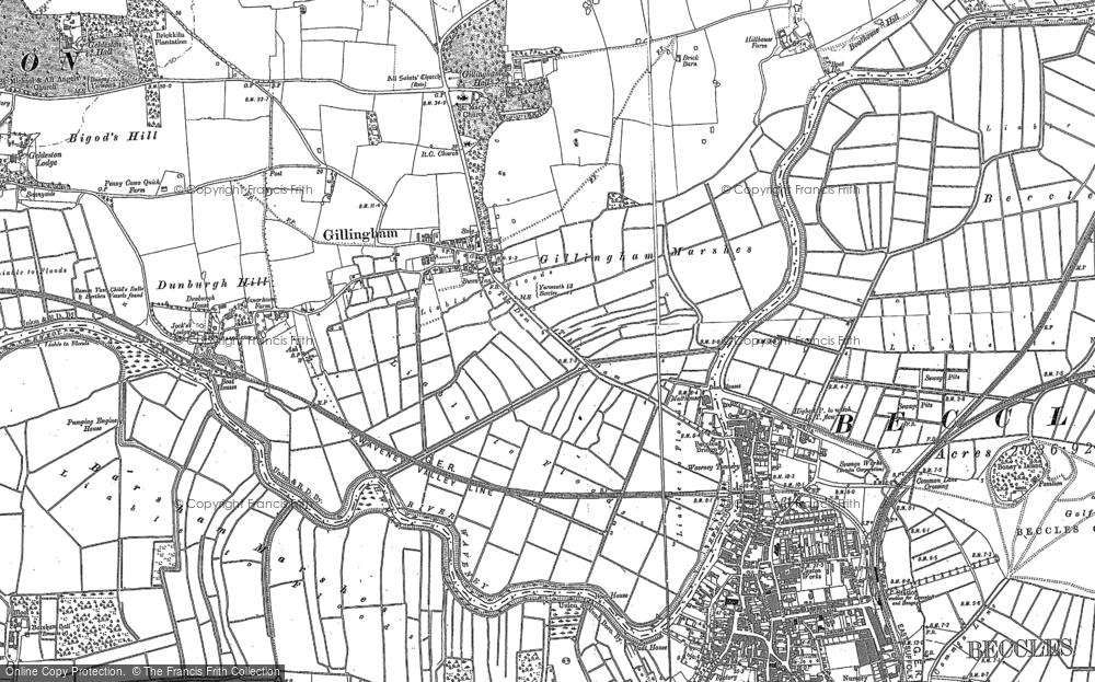 Old Map of Gillingham, 1903 in 1903
