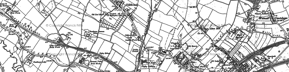 Old map of Giltbrook in 1899