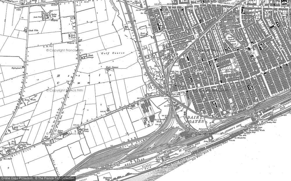 Old Map of Historic Map covering Pickering Park in 1908