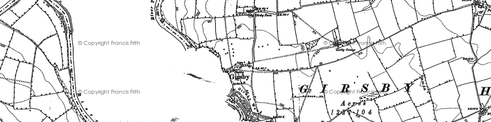 Old map of Girsby in 1892