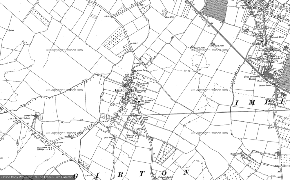 Old Map of Girton, 1886 in 1886