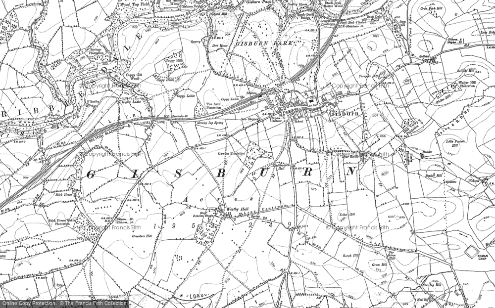 Old Map of Historic Map covering Howgill in 1892