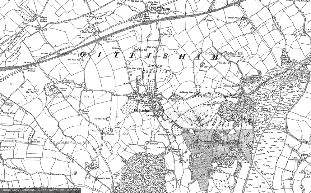 Old Map of Historic Map covering Westgate Hill in 1887