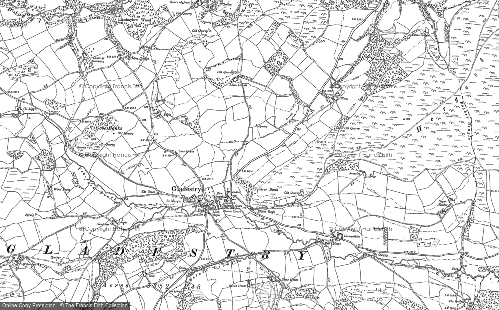 Old Map of Gladestry, 1887 - 1902 in 1887