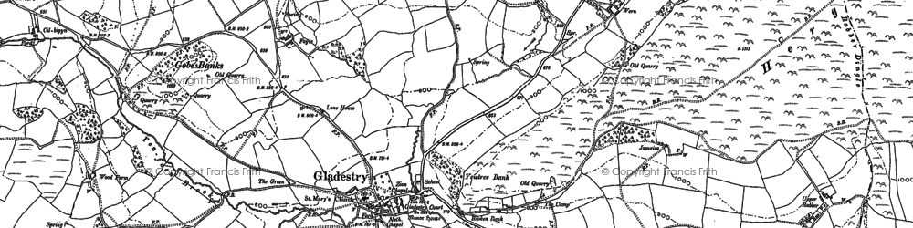 Old map of Gladestry in 1887