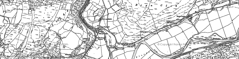 Old map of Bron-yr-aur in 1886