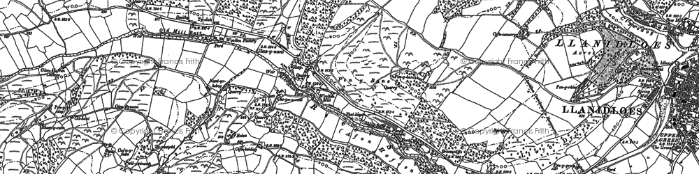 Old map of Bronheulwen in 1885