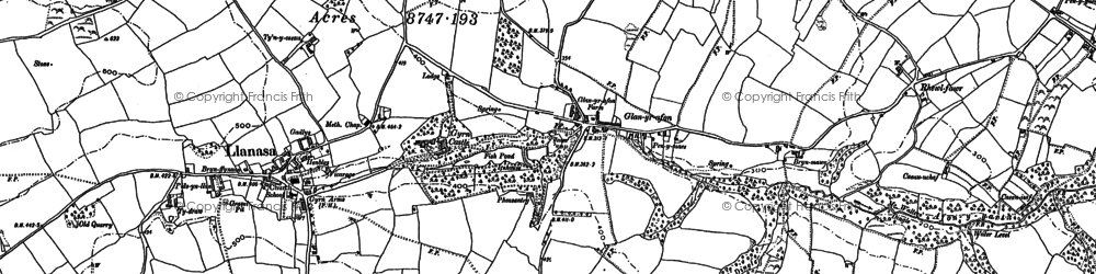 Old map of Glan-yr-afon in 1910