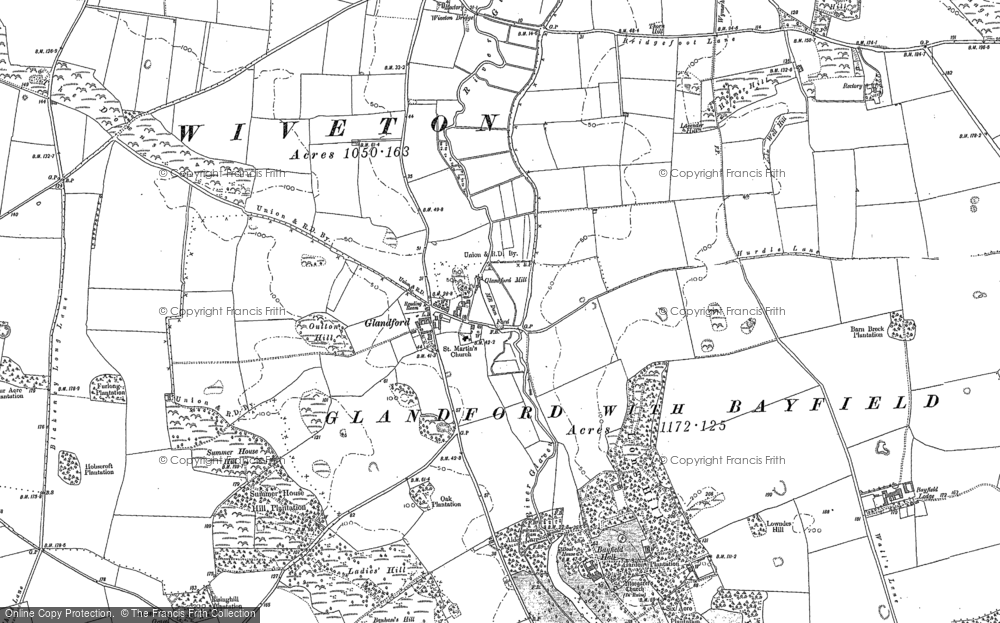 Old Map of Glandford, 1886 - 1901 in 1886