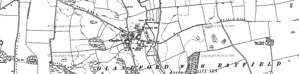 Old map of Glandford in 1886