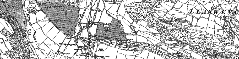 Old map of Glangrwyney in 1879